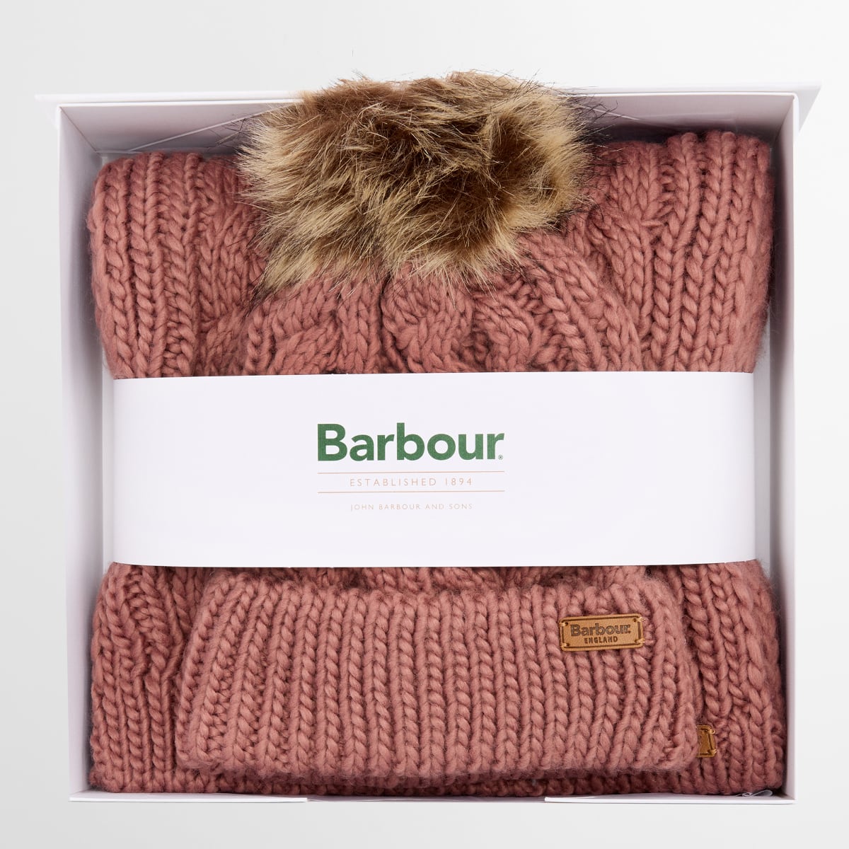 Barbour Penshaw Beanie & Scarf Set | Arabesque