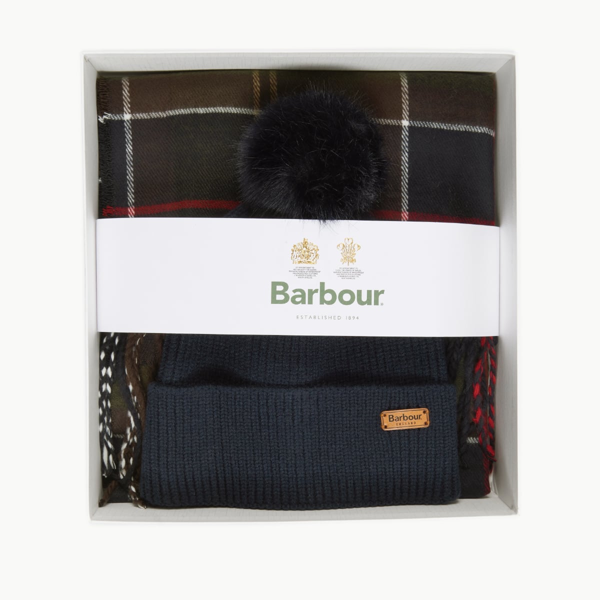 Barbour Dover Beanie & Hailes Scarf Gift Set | Classic