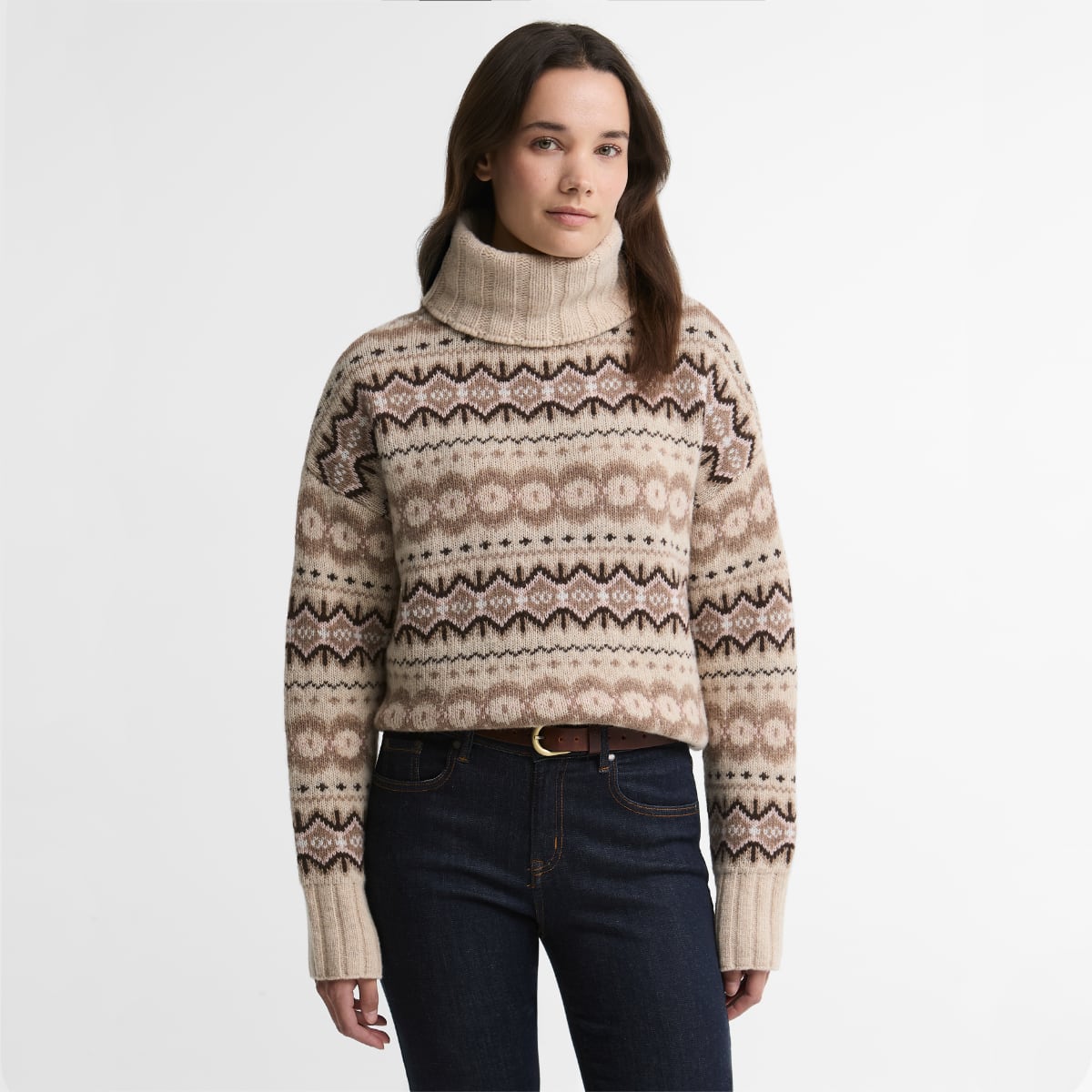 Barbour Helen Fair isle Roll-Neck Jumper | Birch Multi