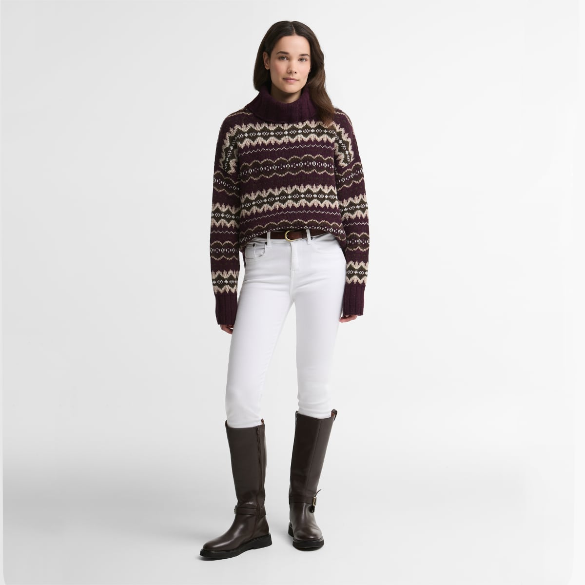 Barbour Helen Fair isle Roll-Neck Jumper | Fig Multi