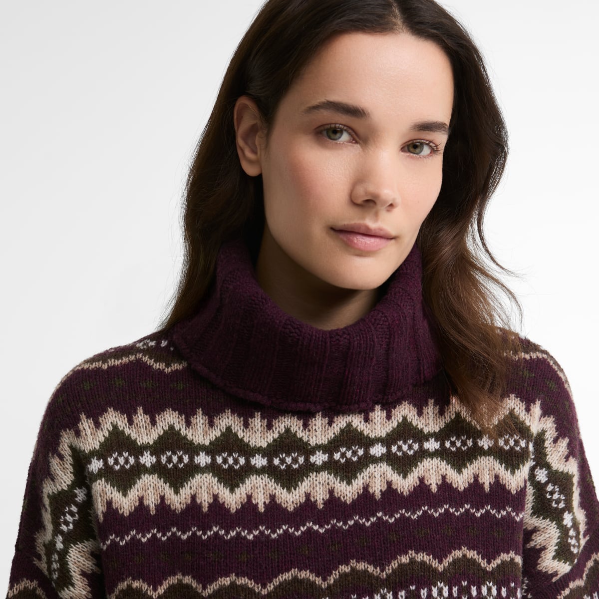 Barbour Helen Fair isle Roll-Neck Jumper | Fig Multi