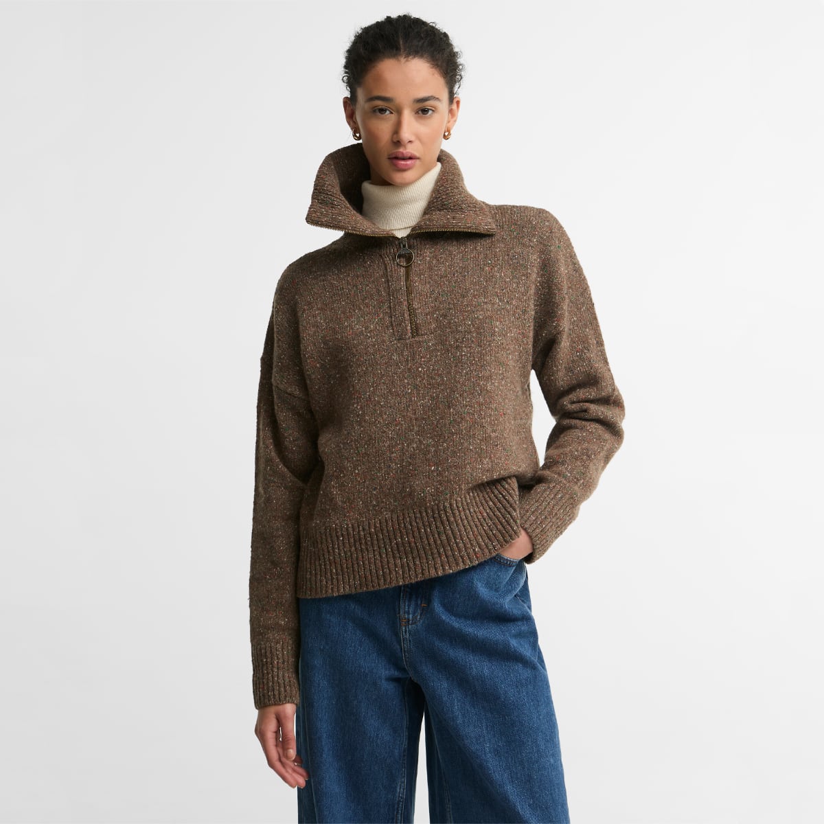 Barbour Lavensdale Half-Zip Women's Knit | Deep Camel