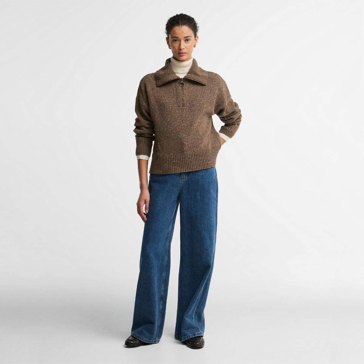 Barbour Lavensdale Half-Zip Women's Knit | Deep Camel