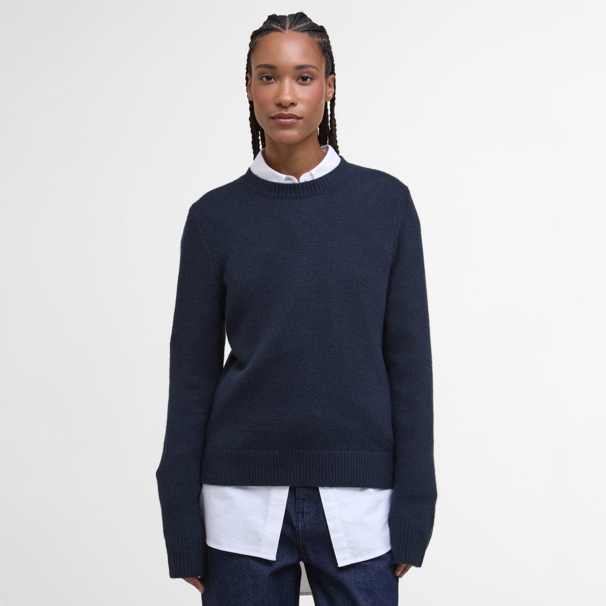 Barbour Woodhouse Crew Neck Women's Knit | Navy