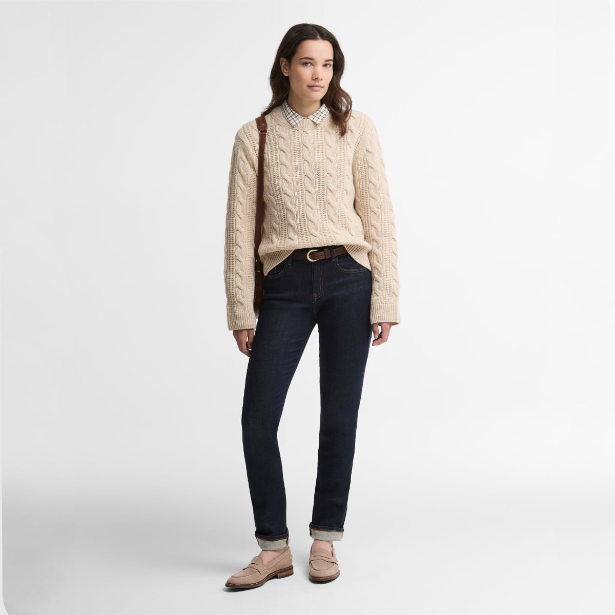Barbour Joan Cropped Cable Knit Women's Jumper | Birch