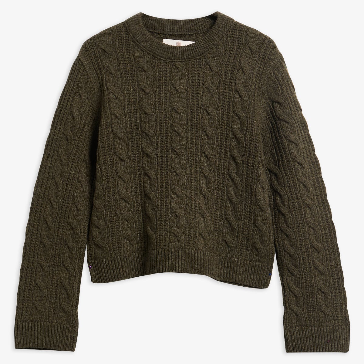 Barbour Joan Cropped Cable Knit Women's Jumper | Olive