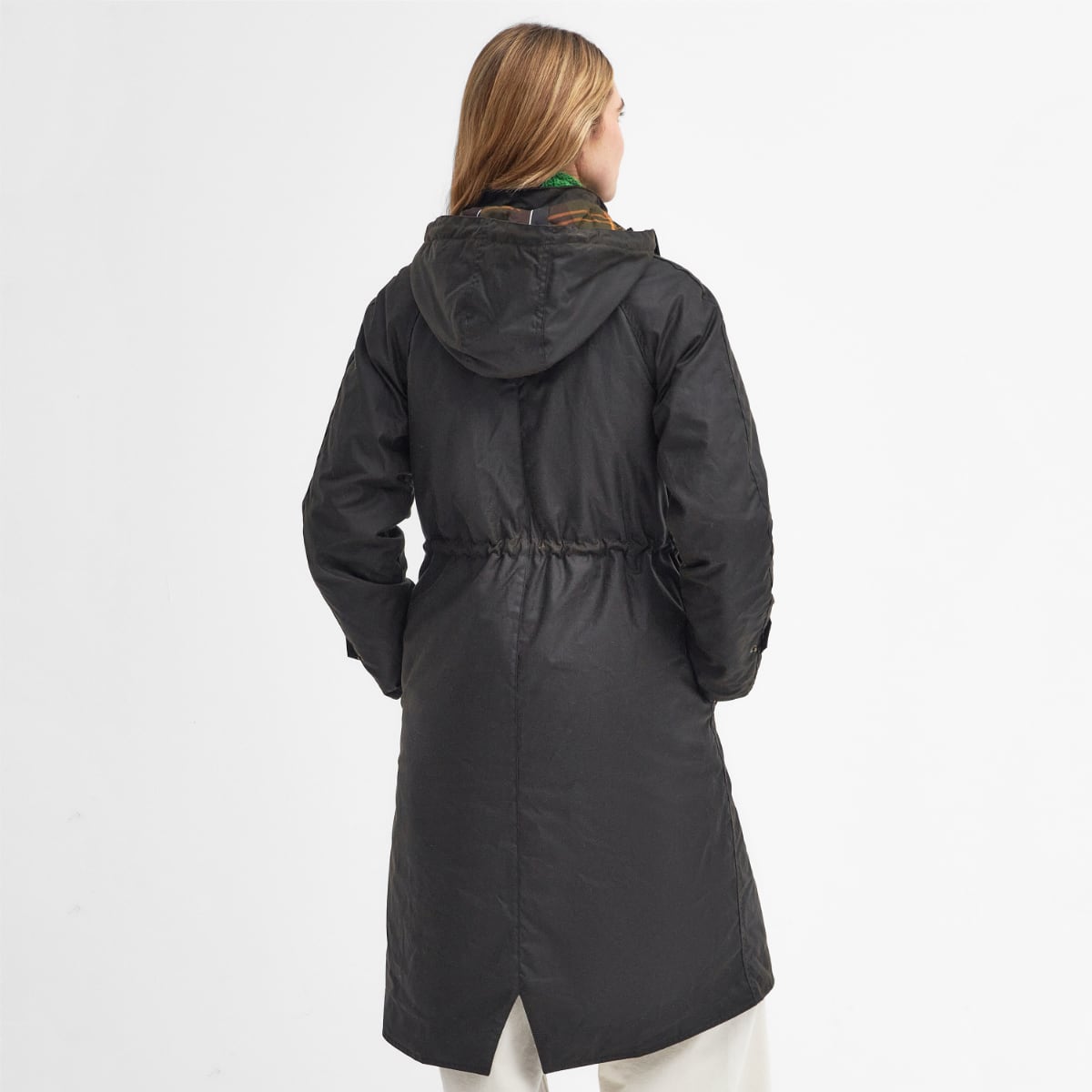 Barbour LONG Cannich Women's Waxed Jacket | Olive