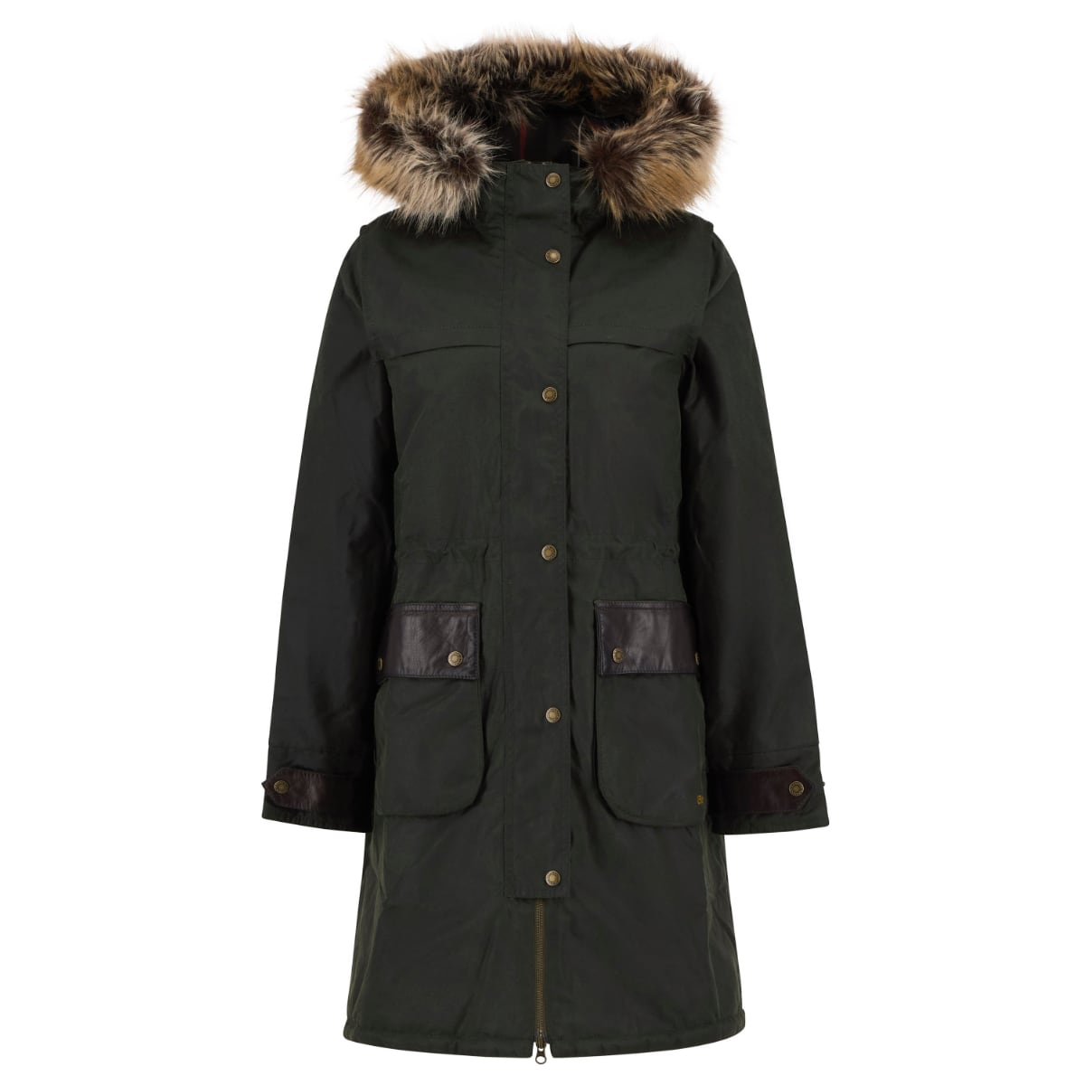 Barbour Durham City Women's Waxed Parka | Fern