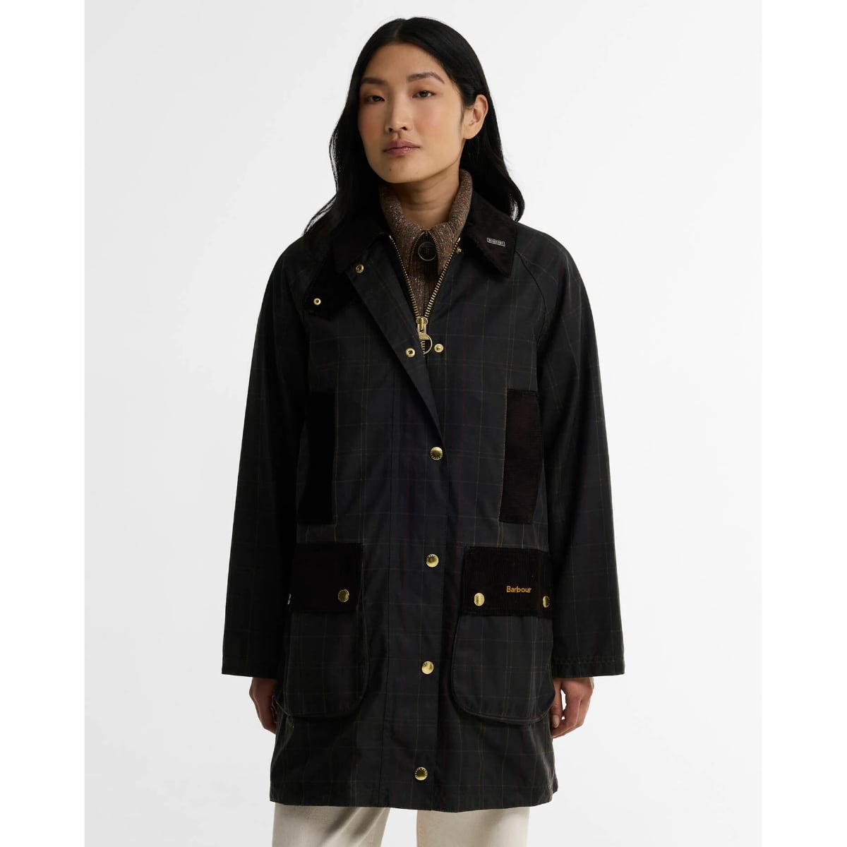 Barbour Reimagined Icons Tartan Modern Beaufort Waxed Women's Jacket | Classic/Olive