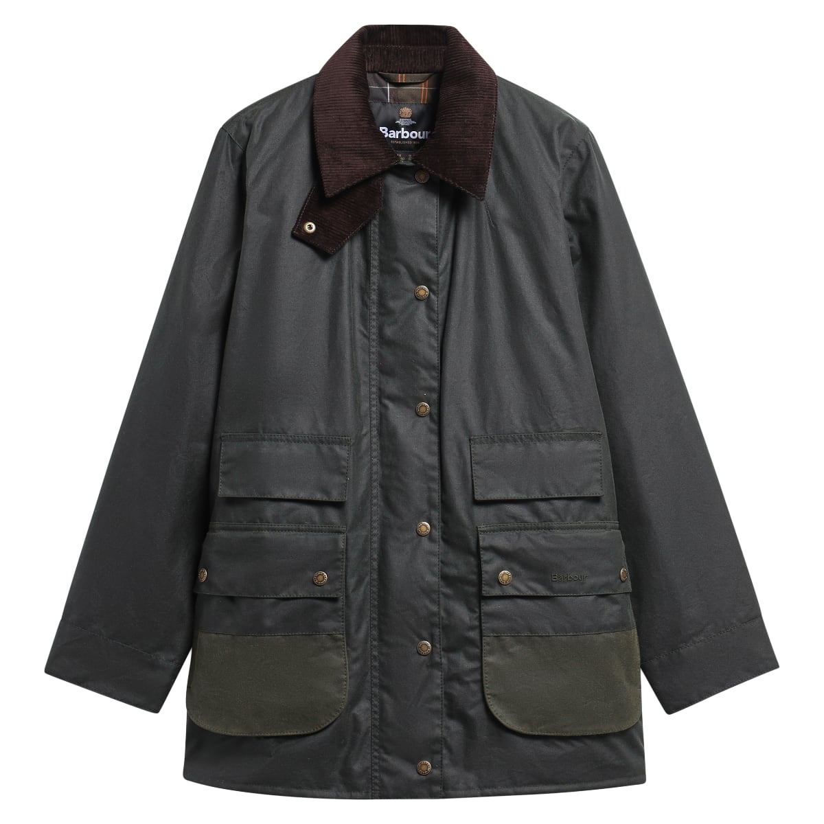 Barbour Modern Border Women's Waxed Jacket | Sage