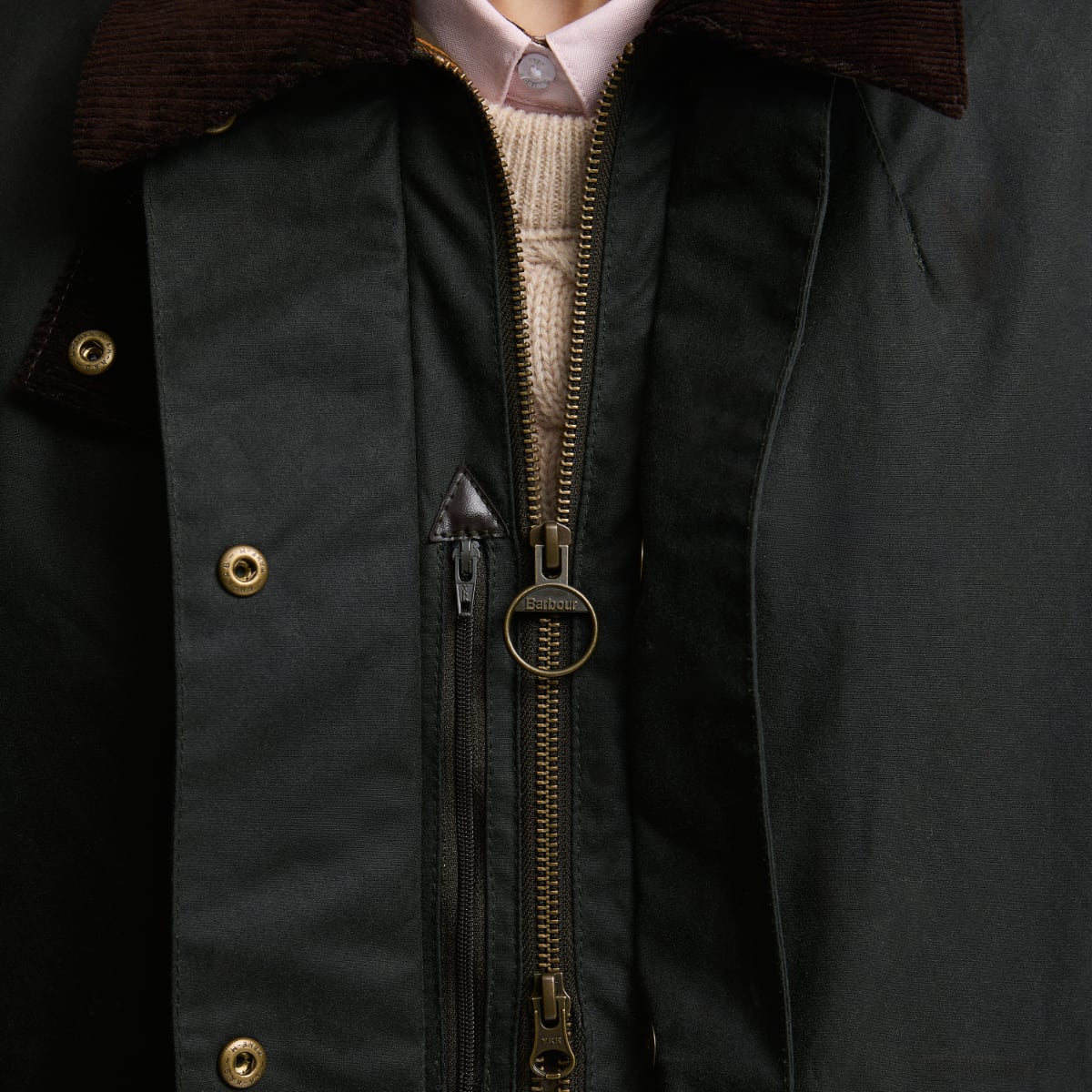 Barbour Modern Border Women's Waxed Jacket | Sage