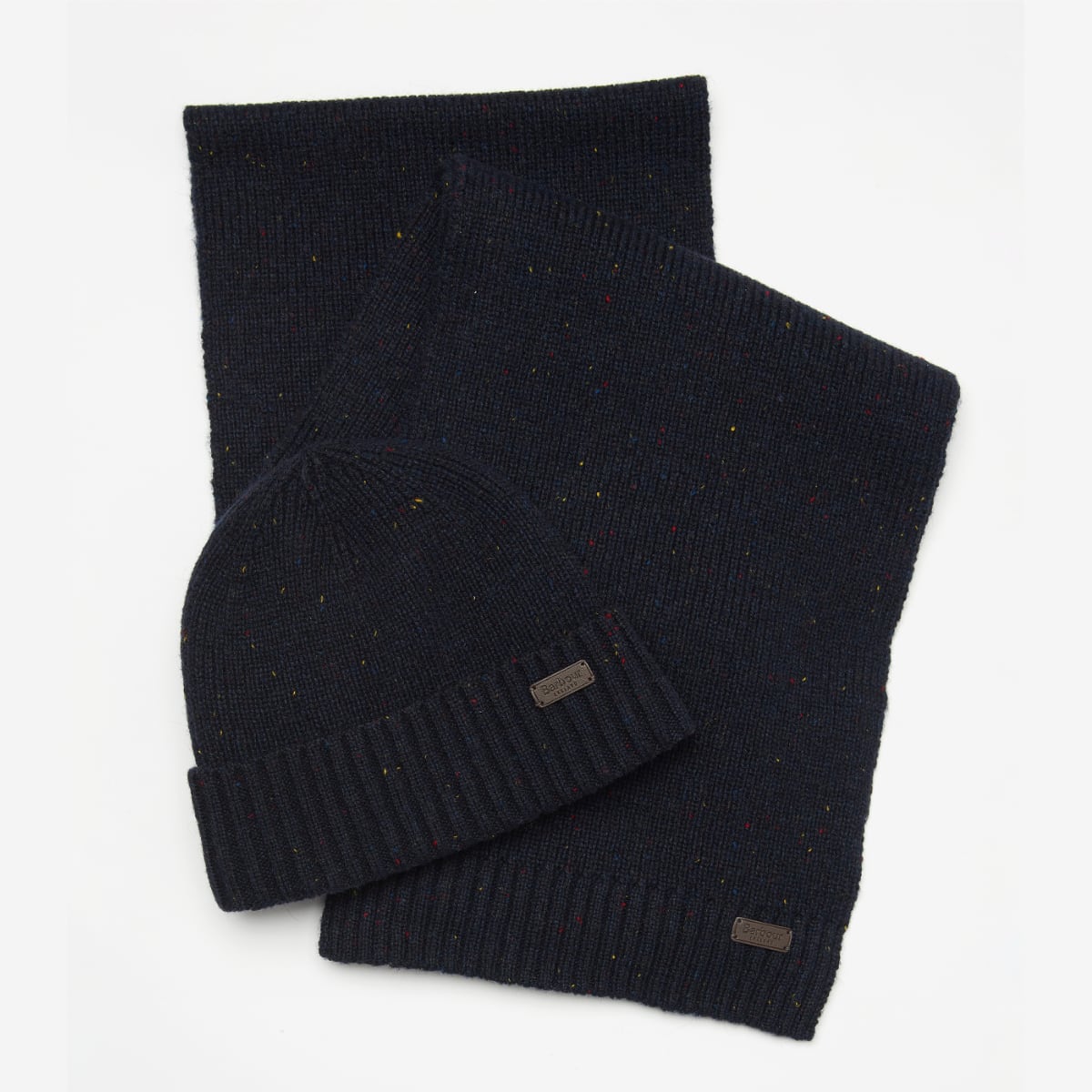 Barbour Carlton Fleck Beanie & Scarf Gift Set | Classic Navy
