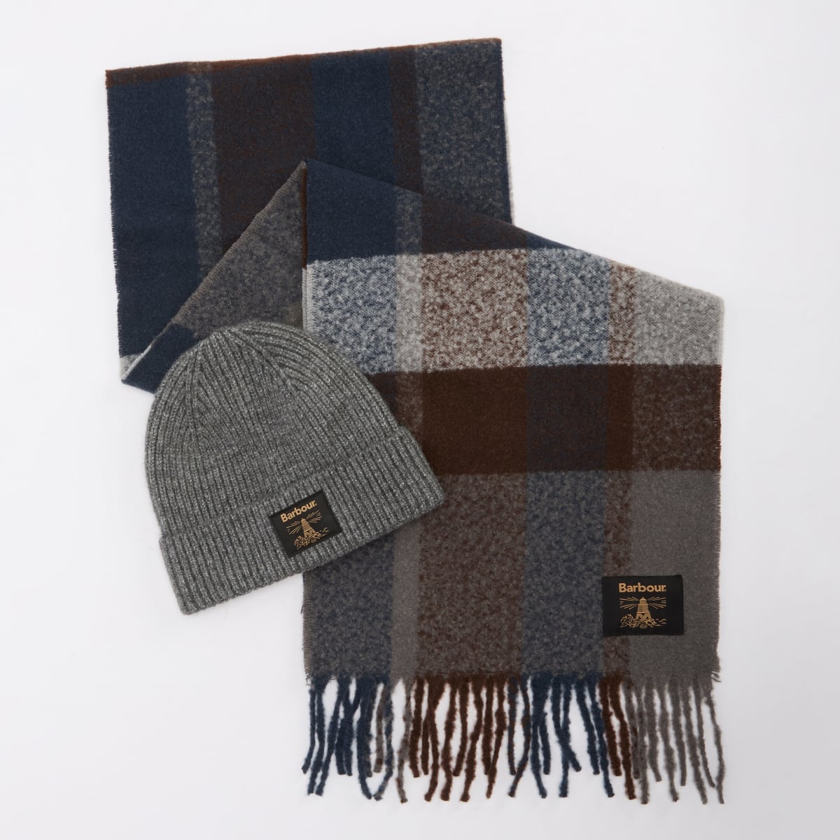 Barbour Westerdale Beanie and Scarf Gift Set | Midnight Oak