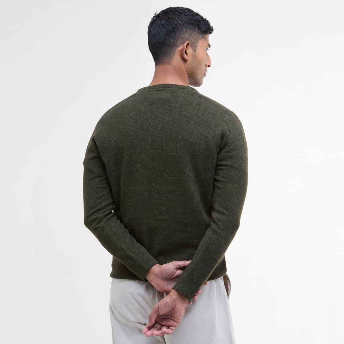 Barbour Essential Lambswool V Neck Men's Jumper | Seaweed