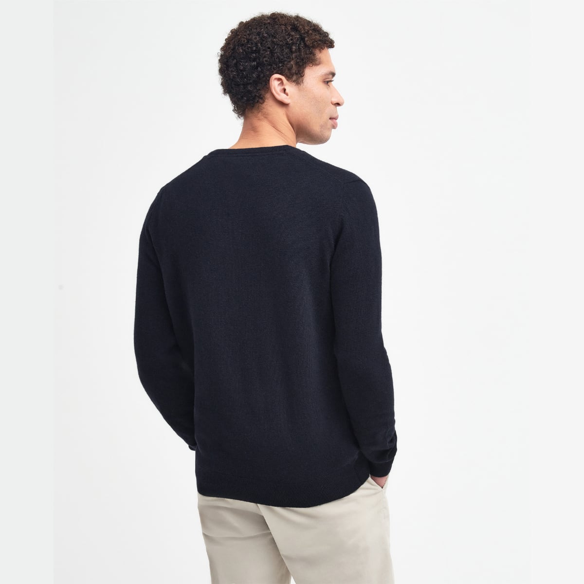 Barbour Essential Lambswool V Neck Men's Jumper | Navy