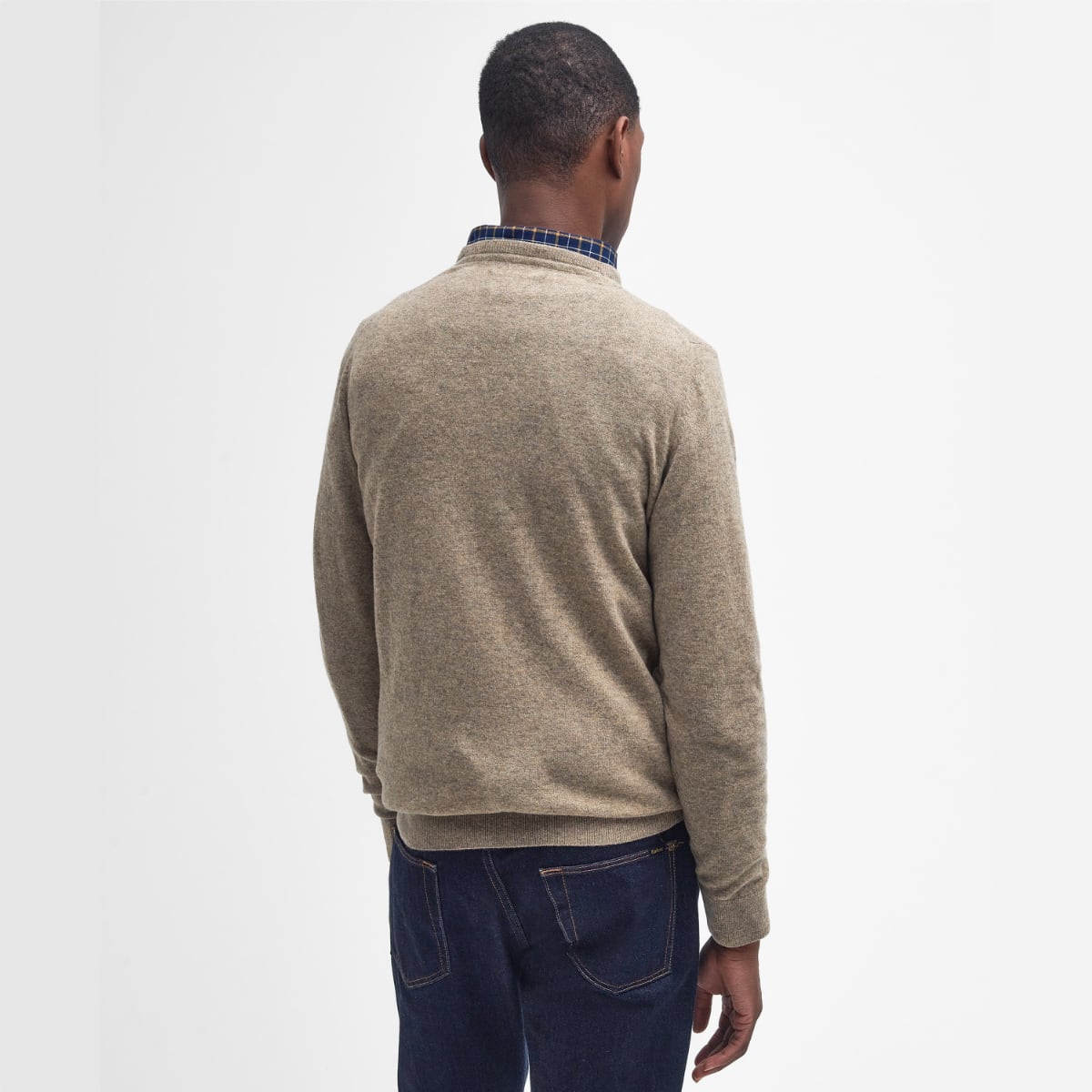 Barbour Essential Lambswool Crew Neck Men's Jumper | Fossil