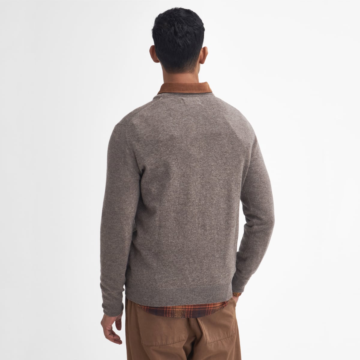 Barbour Essential Lambswool Crew Neck Men's Jumper | Dark Stone