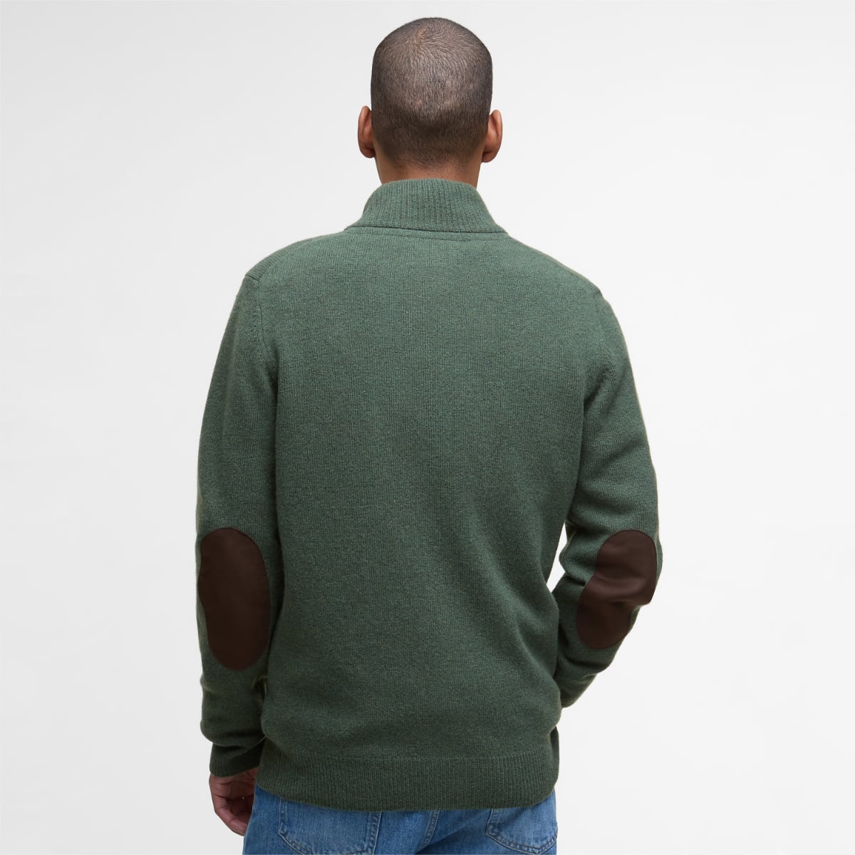 Barbour Essential Patch Zip-Through Men's Cardigan | Olive