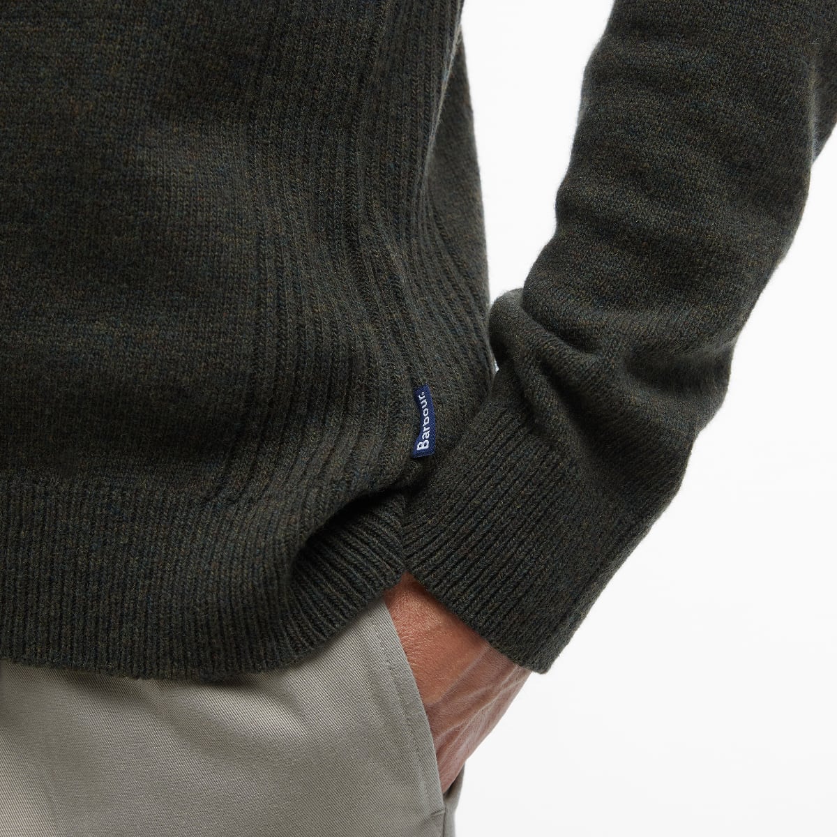 Barbour Holden Half Zip Men's Jumper | Olive Marl