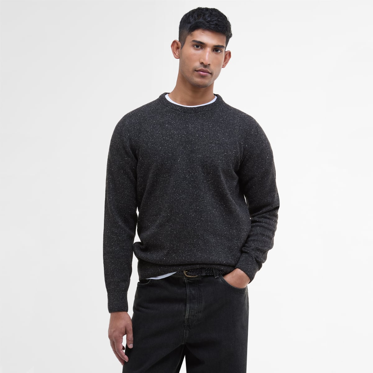 Barbour Tisbury Crew Neck Men's Jumper | Black