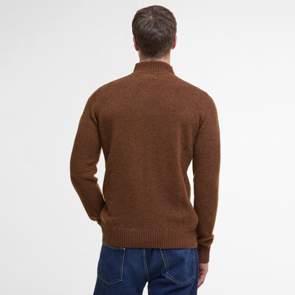 Barbour Nelson Essential Half Zip Men's Jumper | Dark Sand