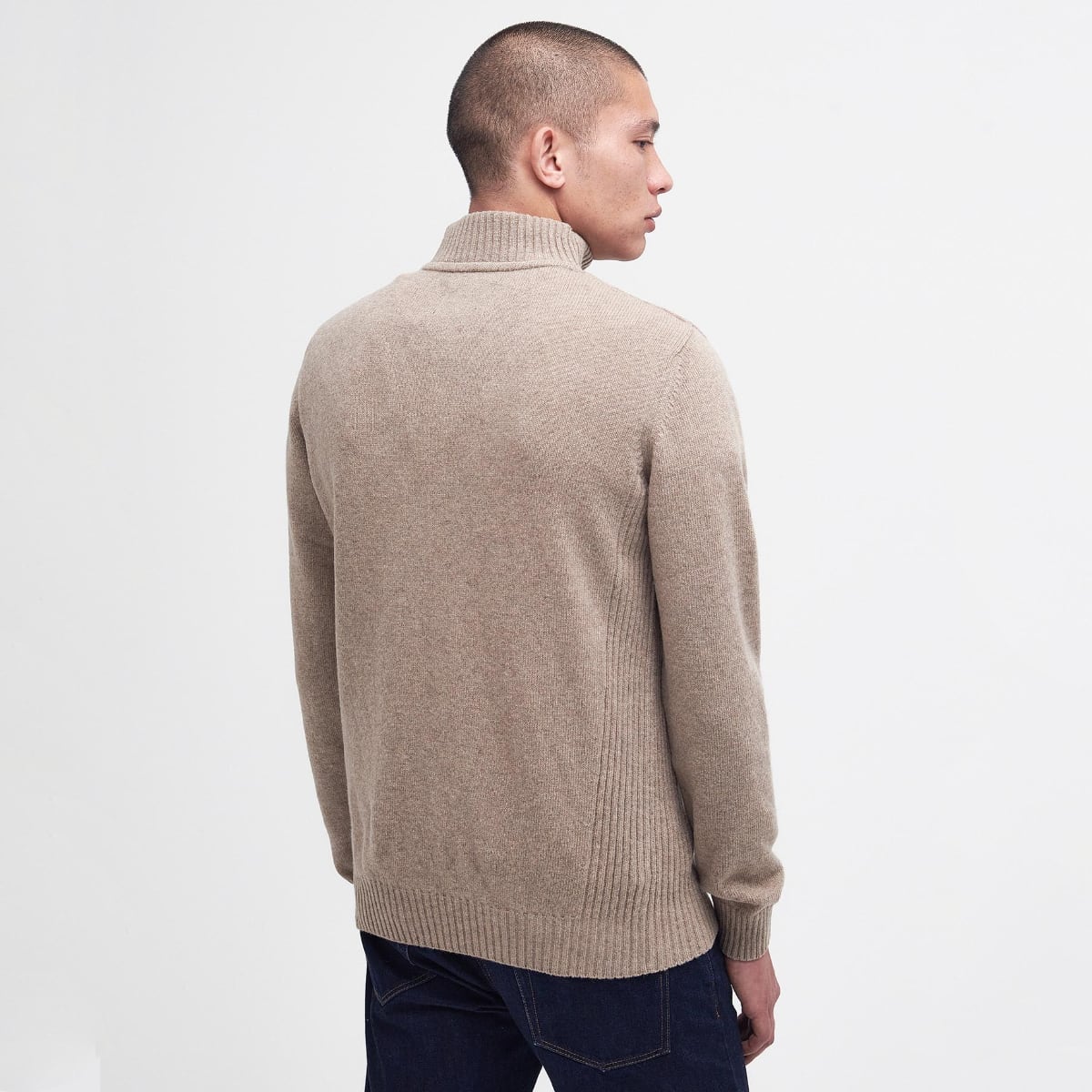 Barbour Nelson Essential Half Zip Men's Jumper | Stone