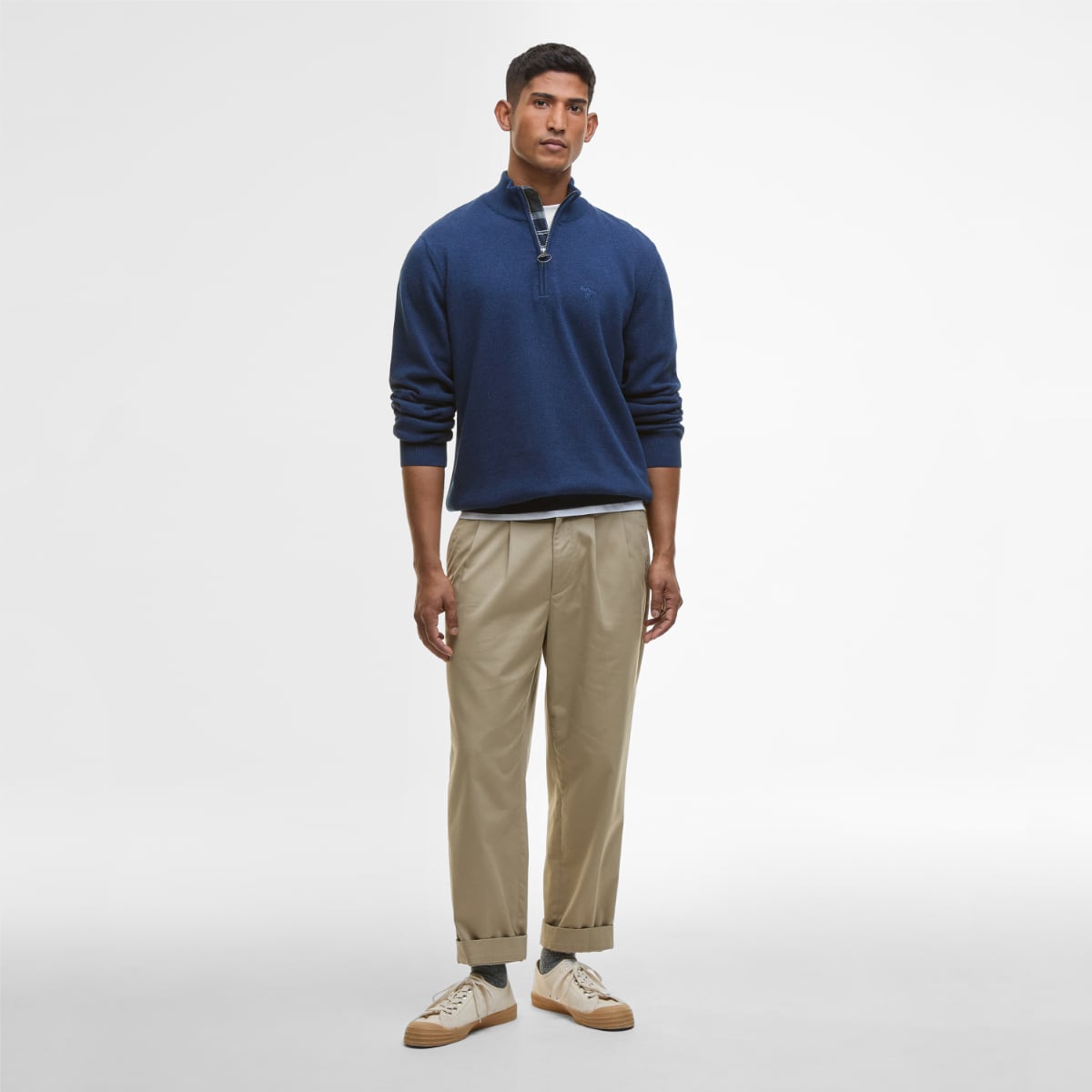 Barbour Cotton Half Zip Men's Jumper | Inky Marl