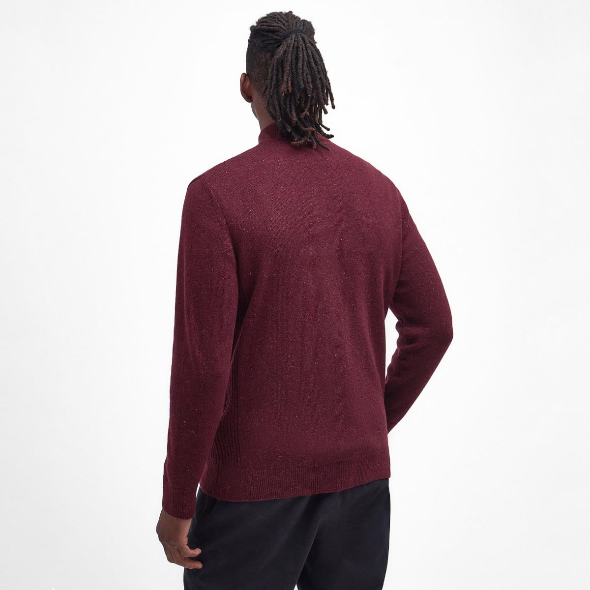 Barbour Tisbury Half Zip Men's Jumper | Ruby