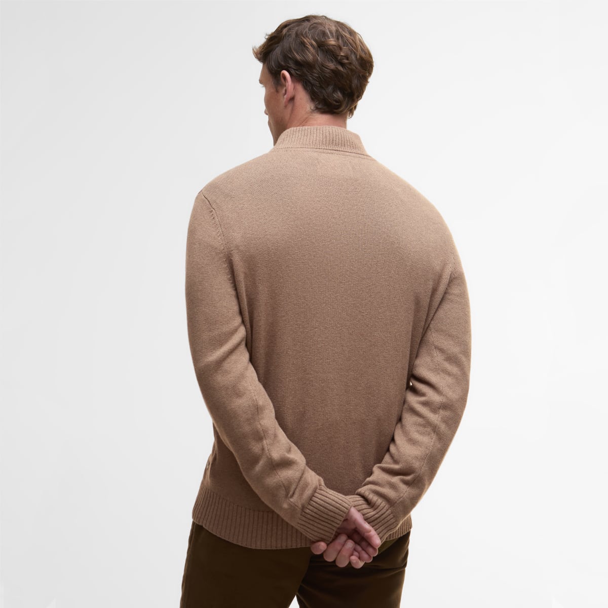 Barbour Kelson Half Zip Men's Jumper | Stone