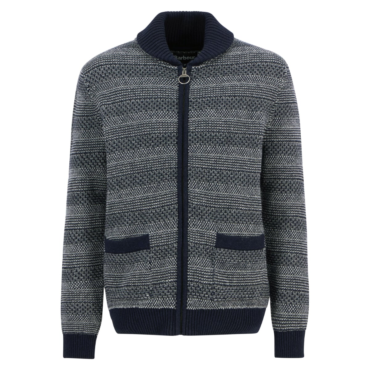 Barbour Helmsley Knitted Zip-Up Men's Cardigan | Navy