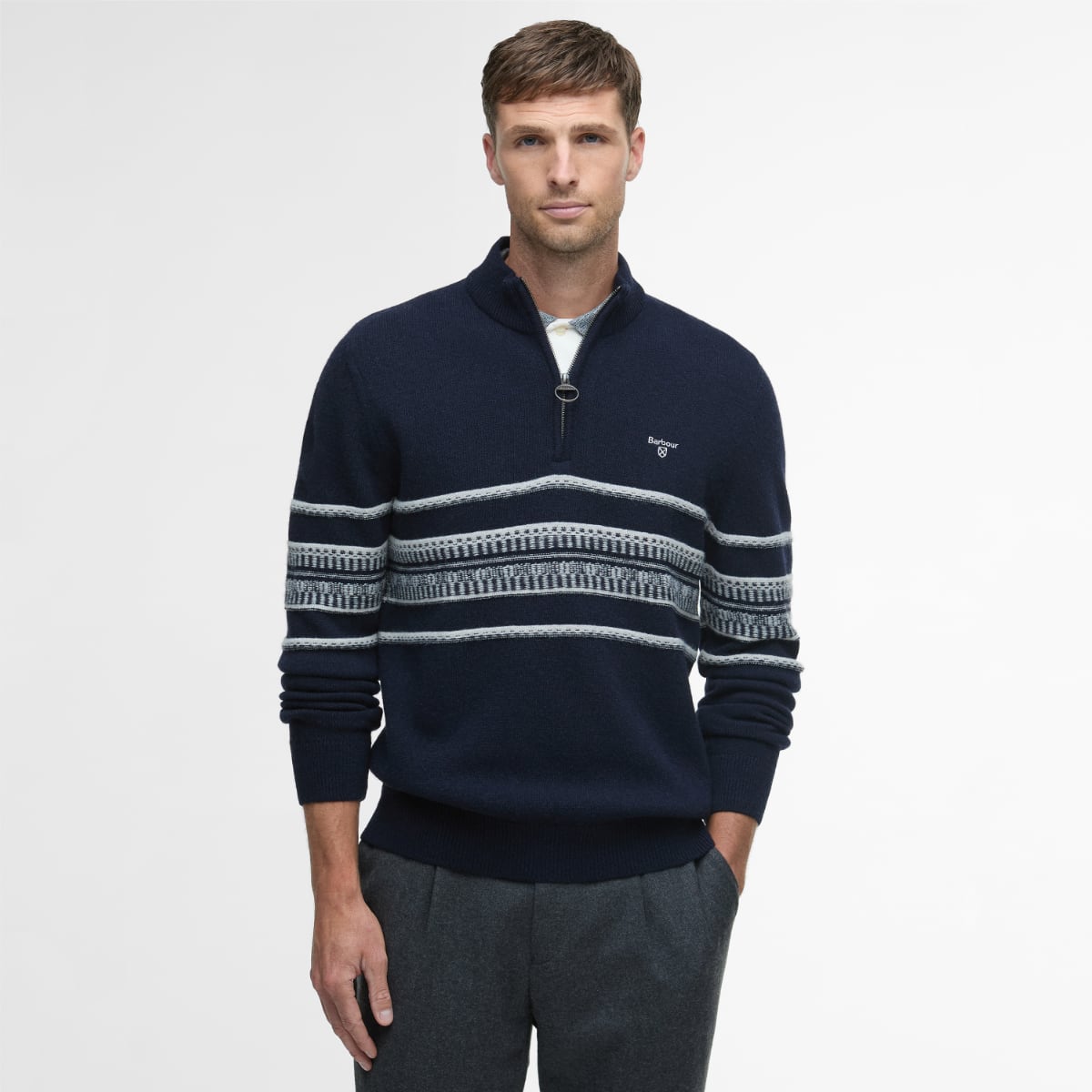 Barbour Kepwick Half Zip Men's Jumper | Navy