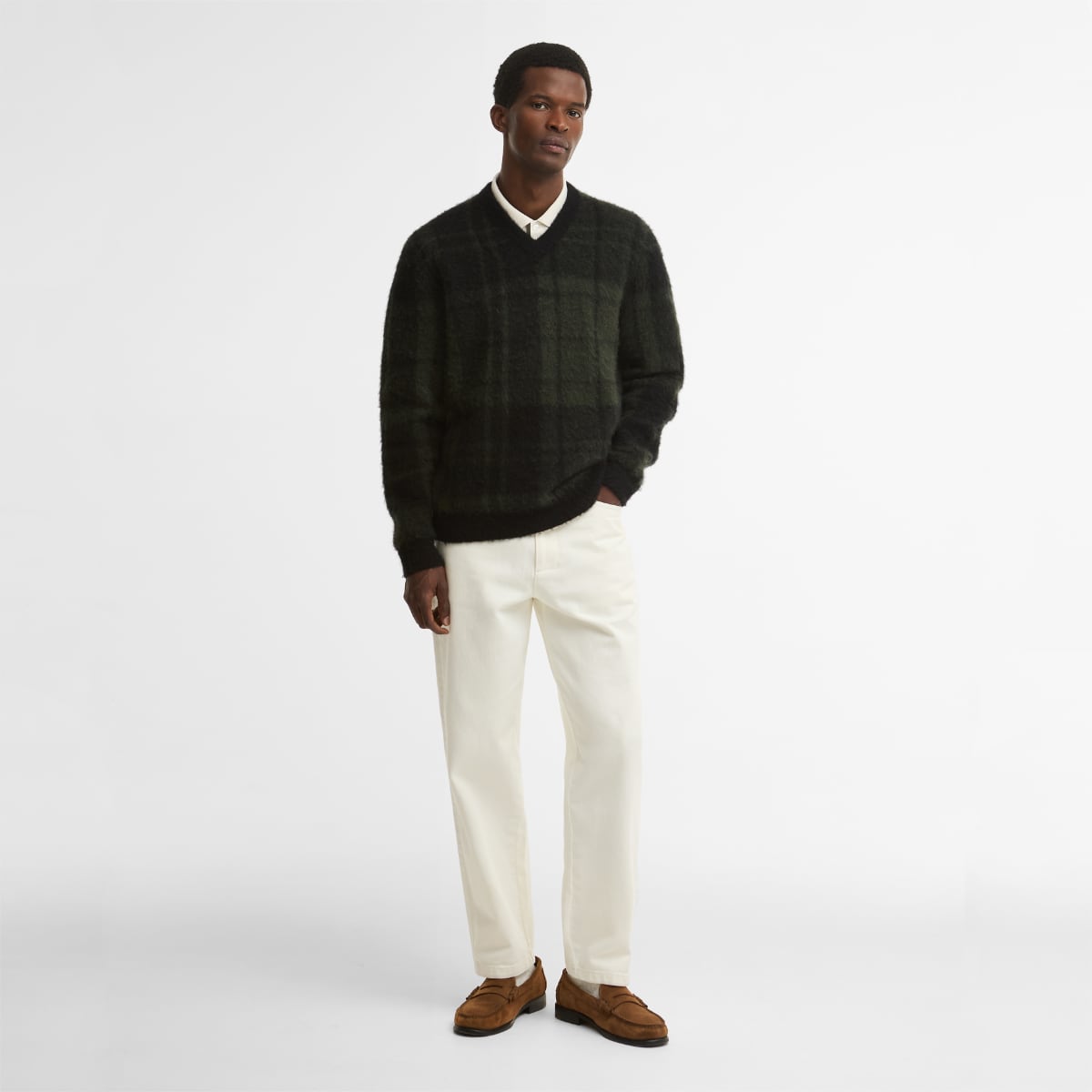 Barbour Hunham V-Neck Men's Sweater | Black