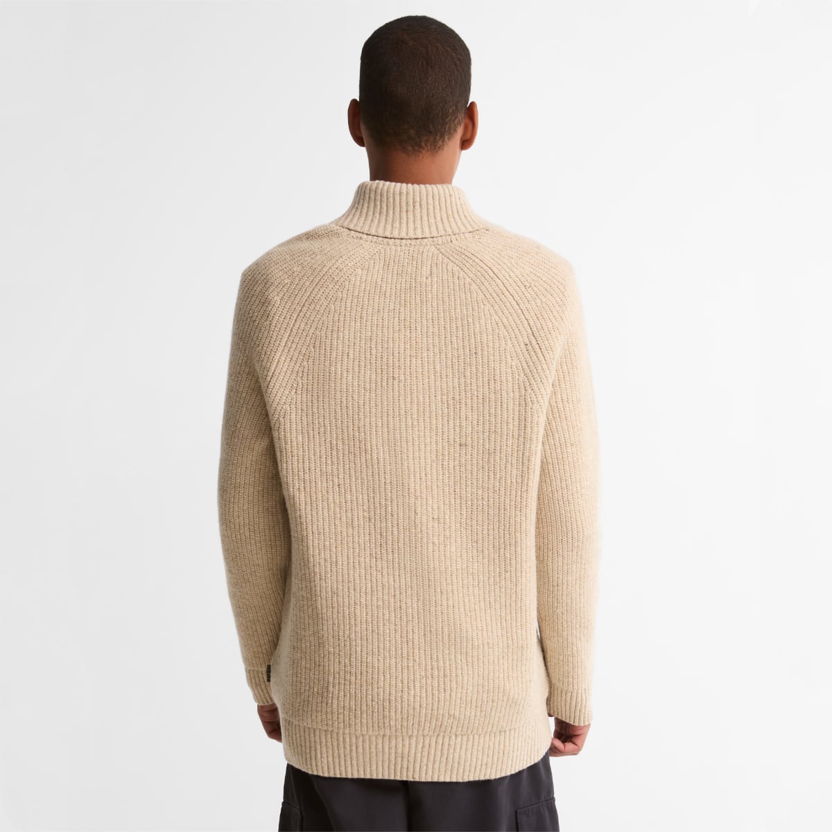 Barbour Essential Fleck Wool Shawl Neck Sweater | Pearl
