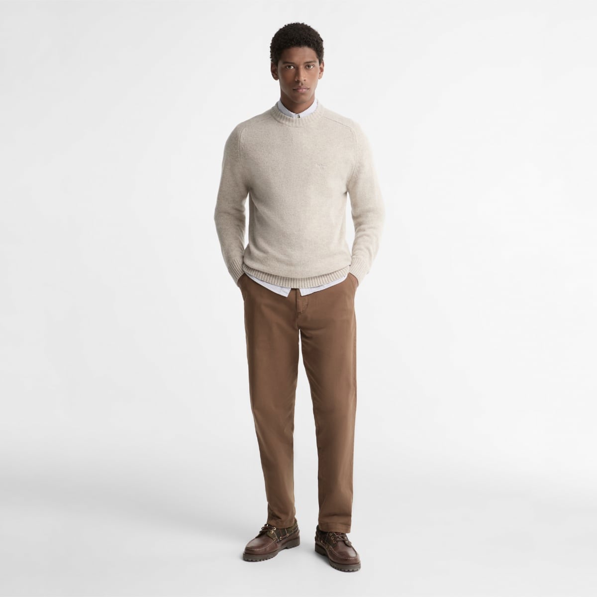 Barbour Newtown Crew Neck Men's Sweater | Light Grey