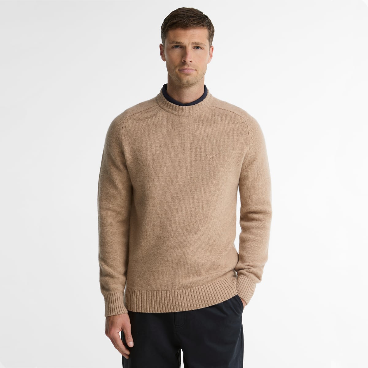 Barbour Newtown Crew Neck Men's Sweater | Washed Stone