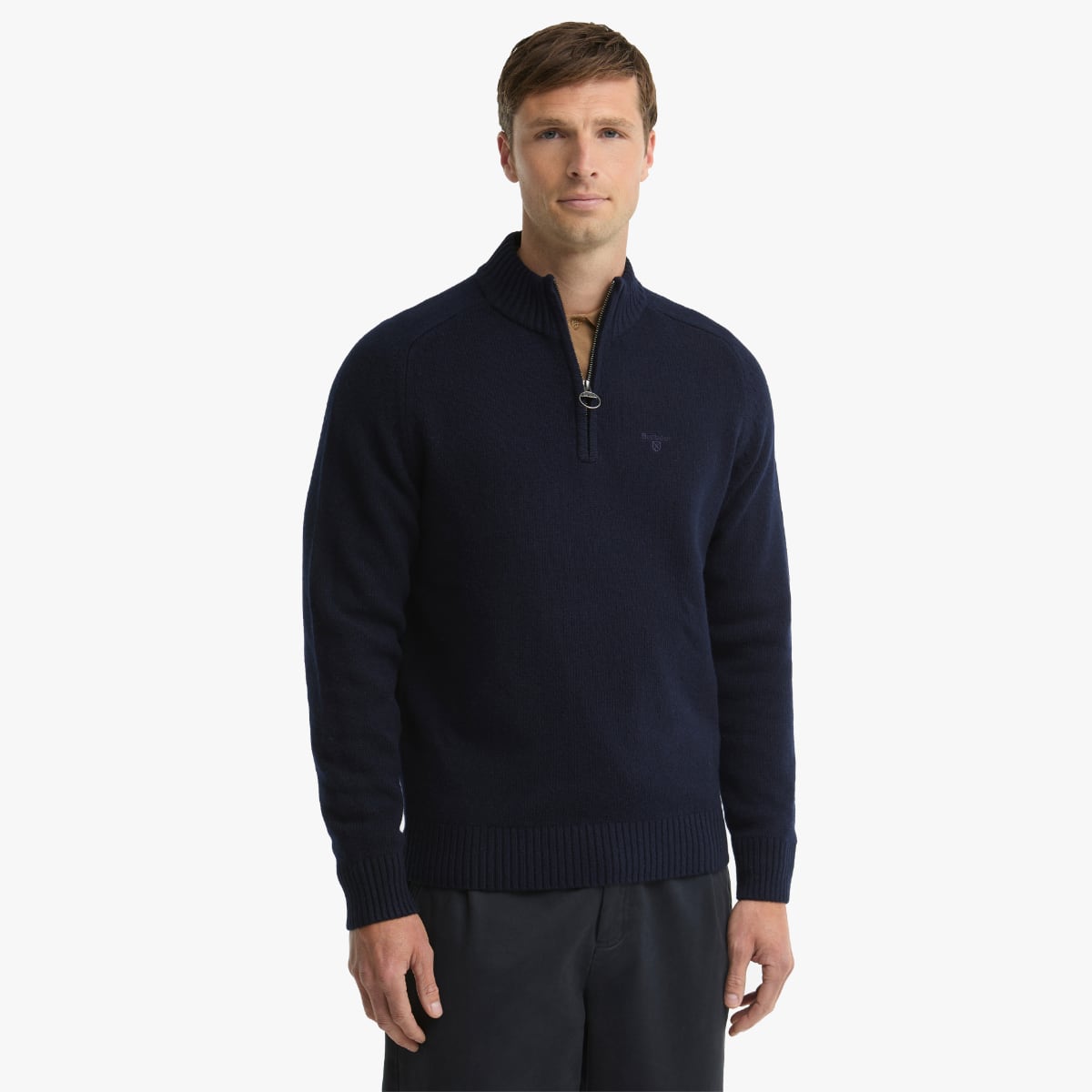 Barbour Newtown Half-Zip Men's Sweater | Navy