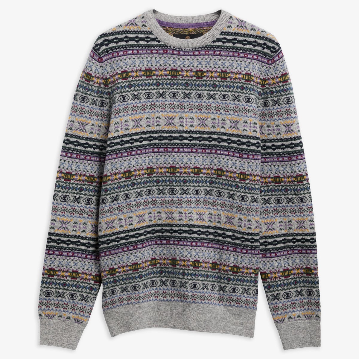 Barbour Dalehead Fair Isle Crew Neck Sweater | Light Grey