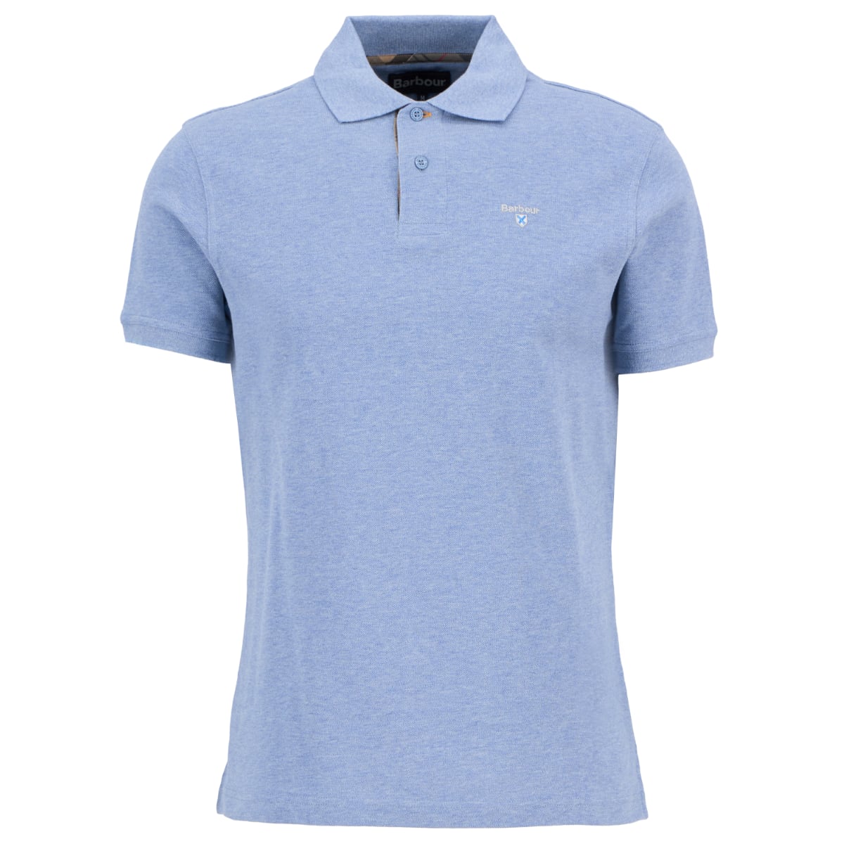 Barbour sky marl polo shirt with short sleeves and small chest logo