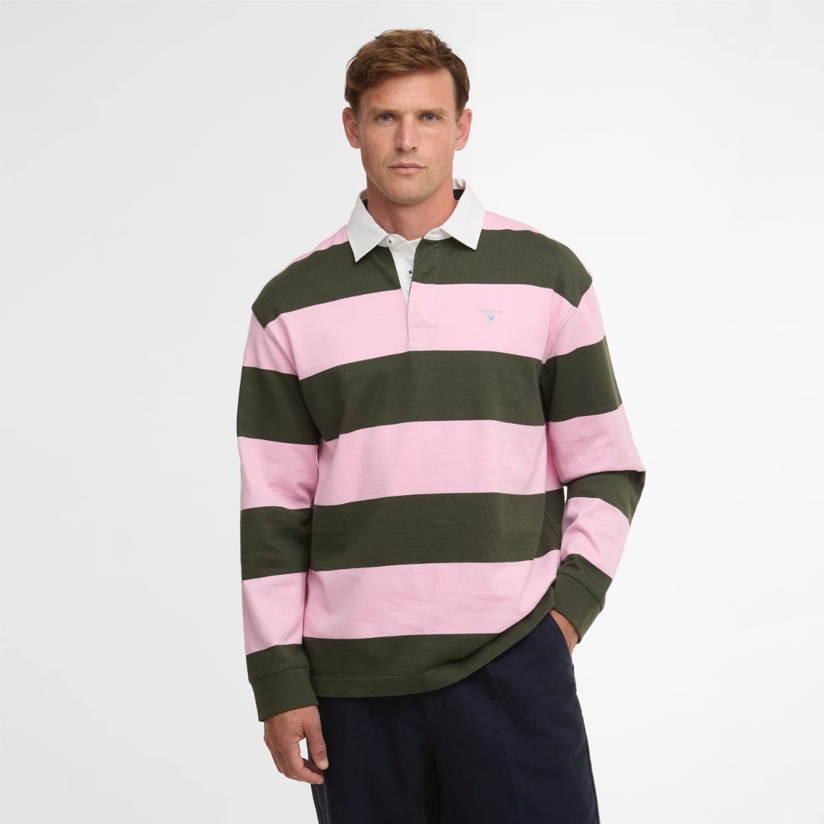 Barbour Broome Men's Rugby Shirt | Pink