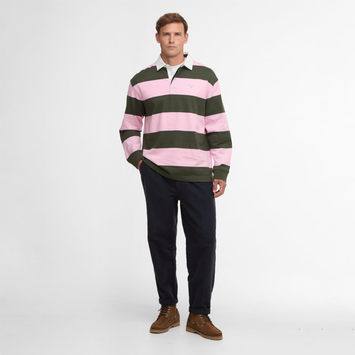 Barbour Broome Men's Rugby Shirt | Pink