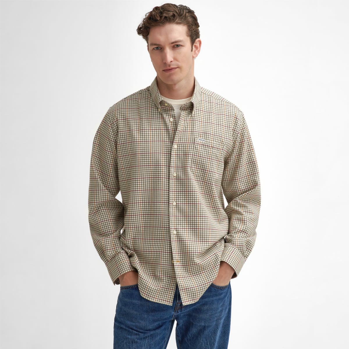 Barbour Henderson Thermo Weave Regular Fit Men's Shirt | Ecru