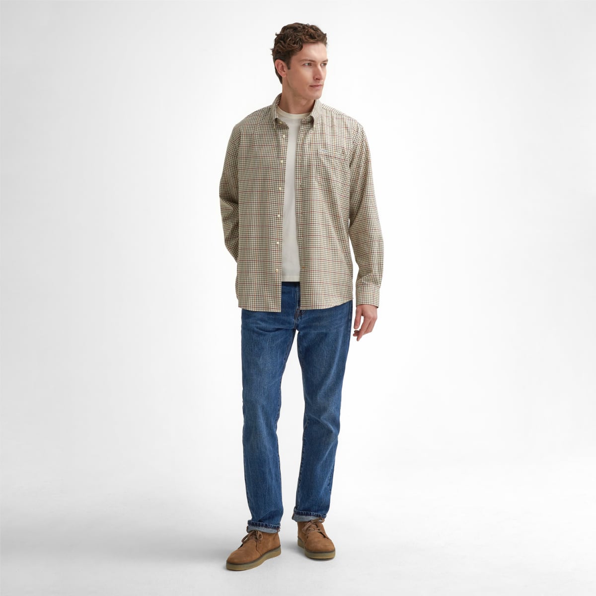 Barbour Henderson Thermo Weave Regular Fit Men's Shirt | Ecru