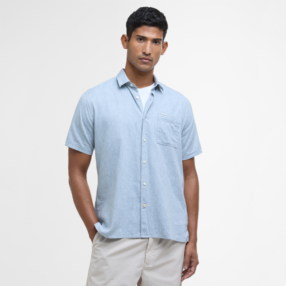 Barbour Nelson Short Sleeve Regular Fit Men's Shirt | Lead
