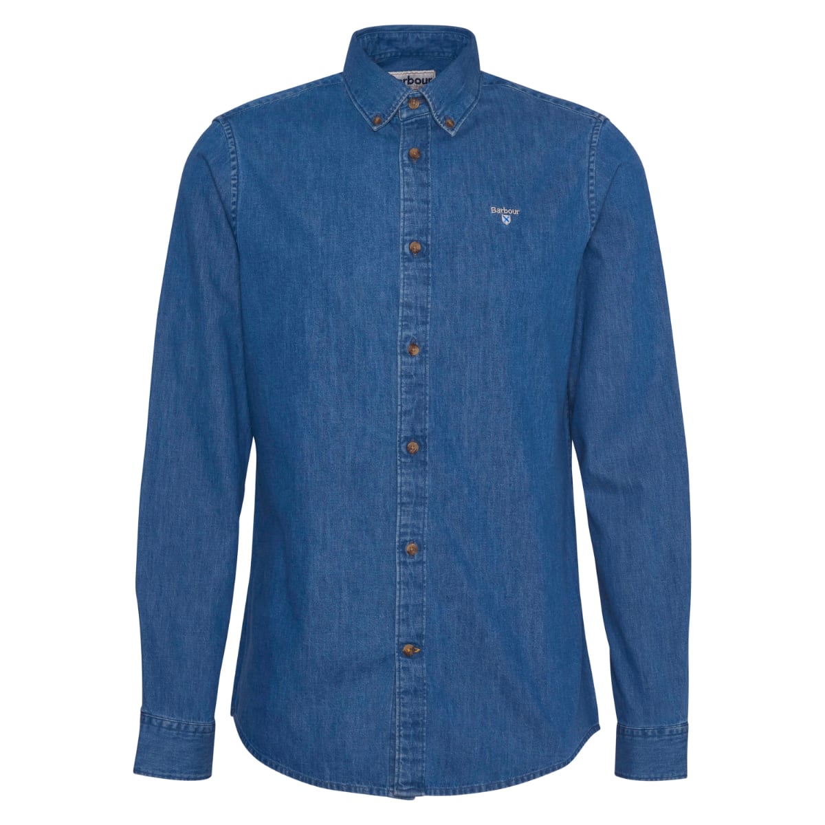 Barbour Crest long sleeve tailored fit chambray shirt with button down collar