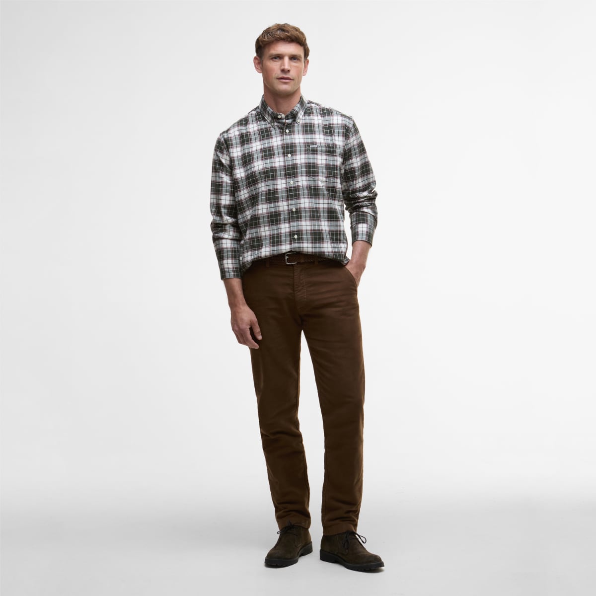 Barbour Telfield Regular Fit Men's Shirt | Olive