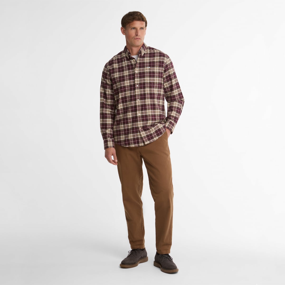 Barbour Telfield Regular Fit Men's Shirt | Dark Bordeaux