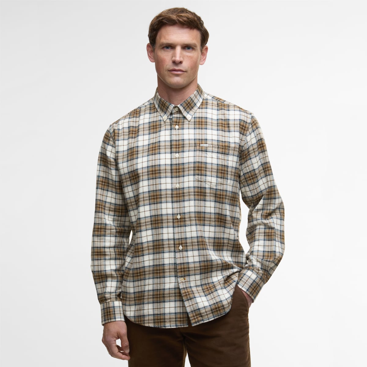 Barbour Telfield Regular Fit Men's Shirt | Stone