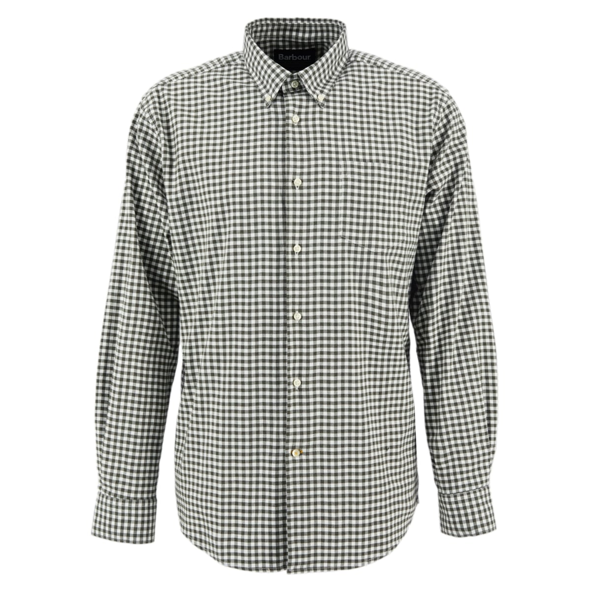 Barbour Gingham Aukside Long-Sleeve Regular Fit Men's Shirt | Olive