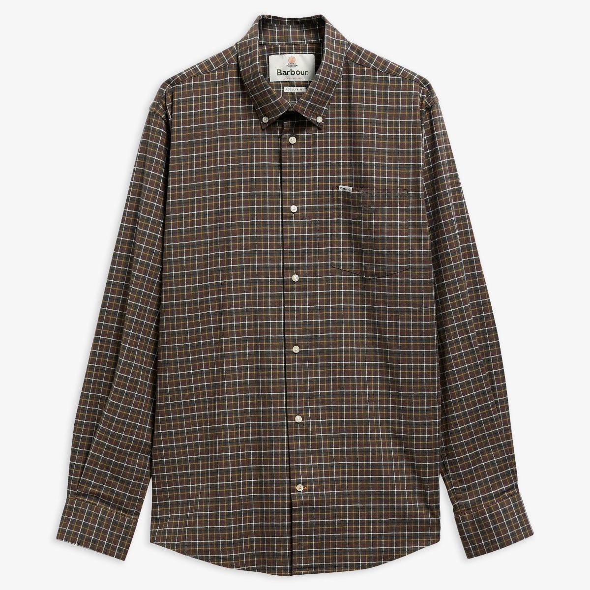 Barbour Alderwood Tattersall Regular Fit Men's Shirt | Olive