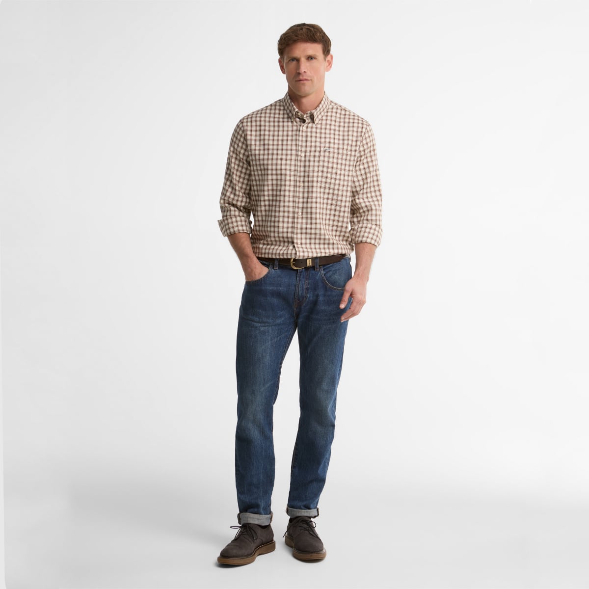 Barbour Cliff Regular Fit Men's Shirt | Dark Bordeaux